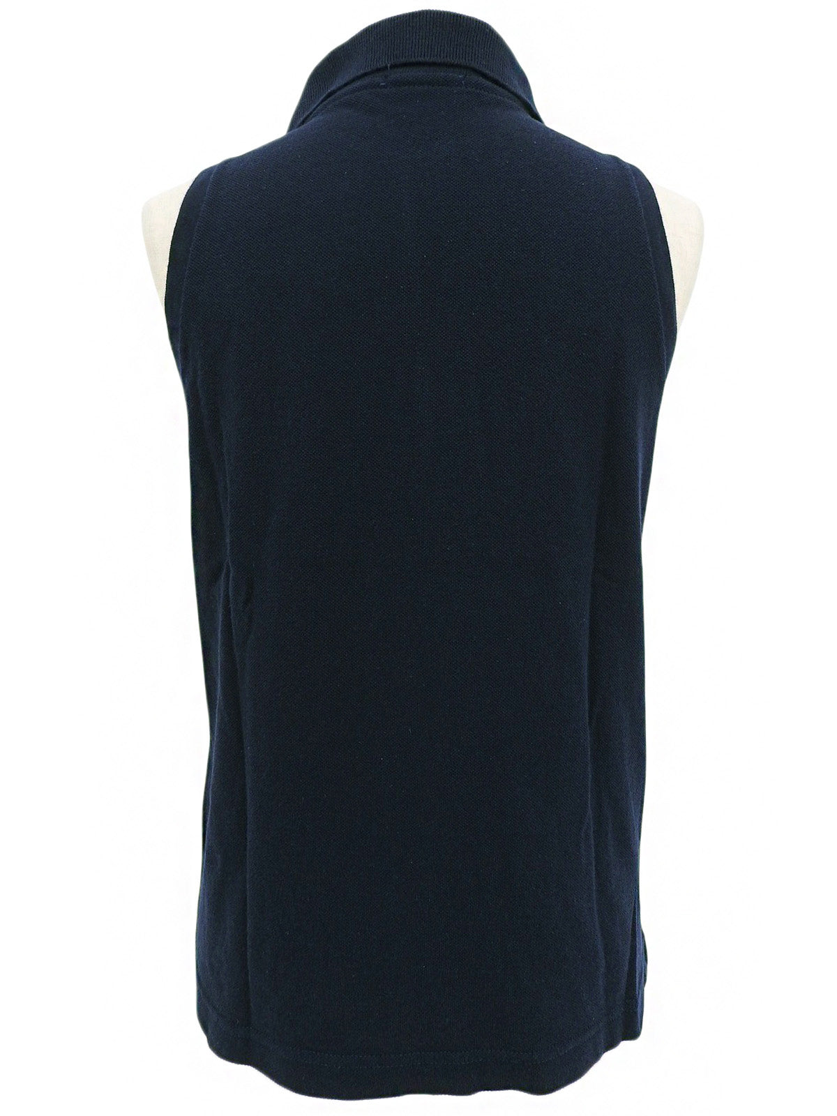 ロゴ刺繍ノースリーブポロシャツ　ネイビー