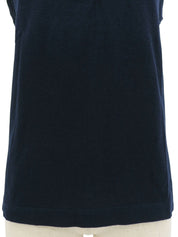 ロゴ刺繍ノースリーブポロシャツ ネイビー