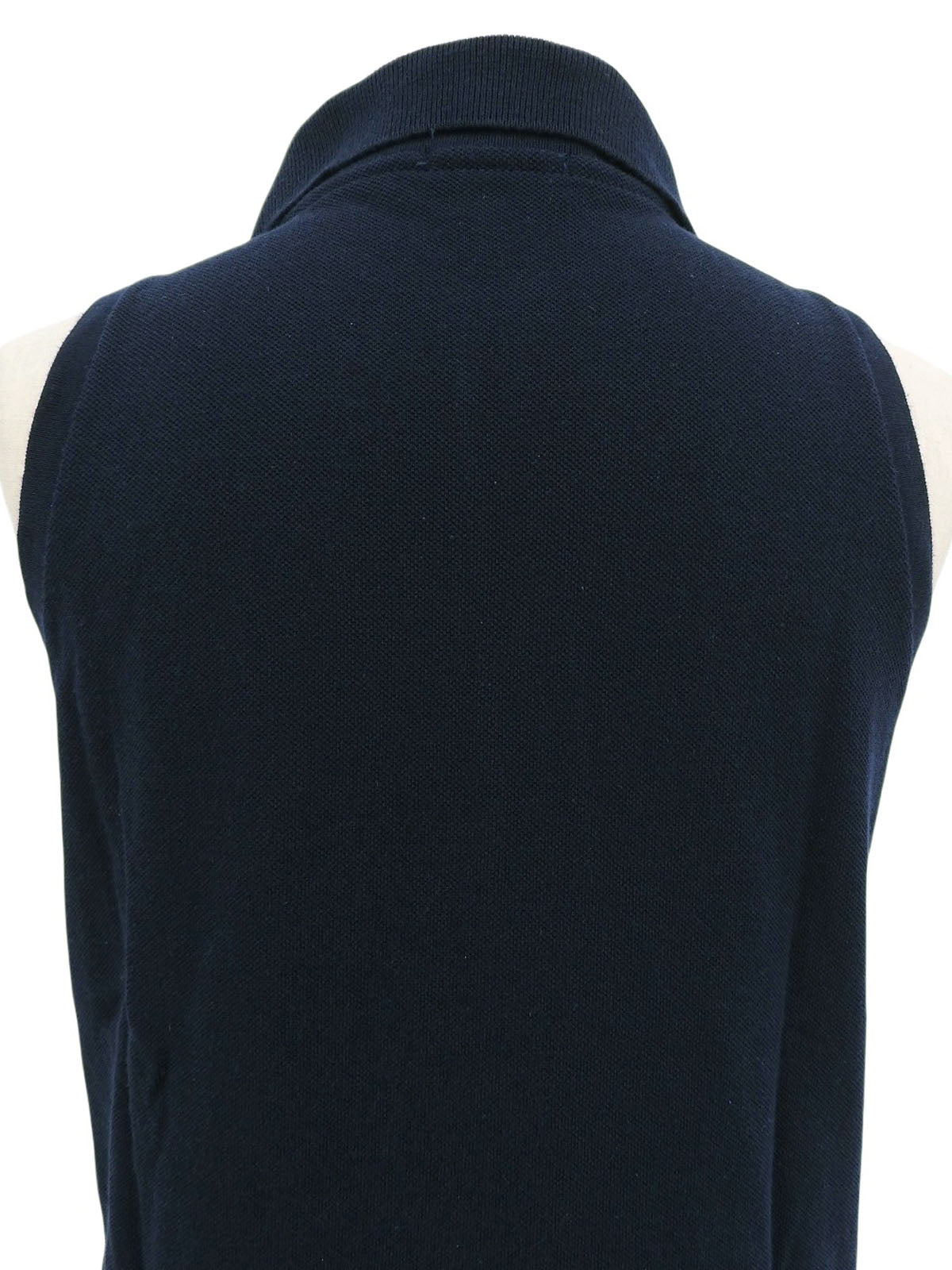 ロゴ刺繍ノースリーブポロシャツ　ネイビー