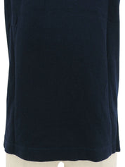 ロゴ刺繍ノースリーブポロシャツ　ネイビー