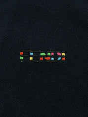 ロゴ刺繍ノースリーブポロシャツ ネイビー