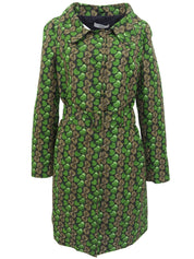 ハートプリントナイロンコート グリーン/ブラック