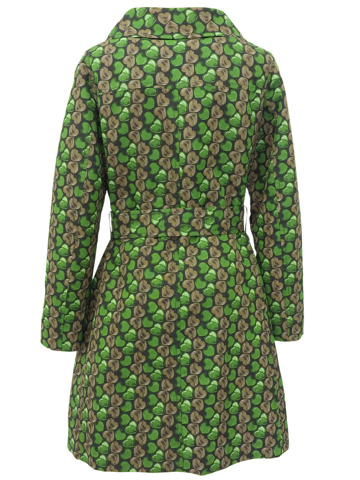 ハートプリントナイロンコート グリーン/ブラック