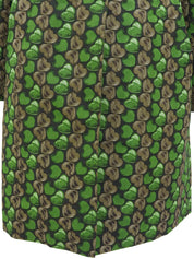 ハートプリントナイロンコート グリーン/ブラック