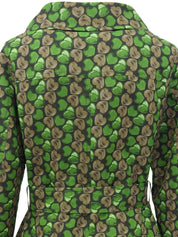 ハートプリントナイロンコート グリーン/ブラック
