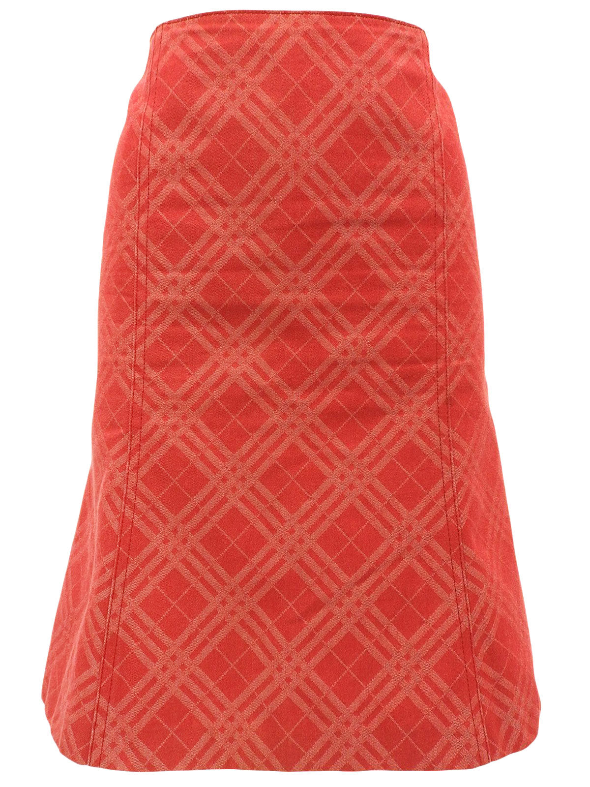 コットンチェックパターンスカート レッド