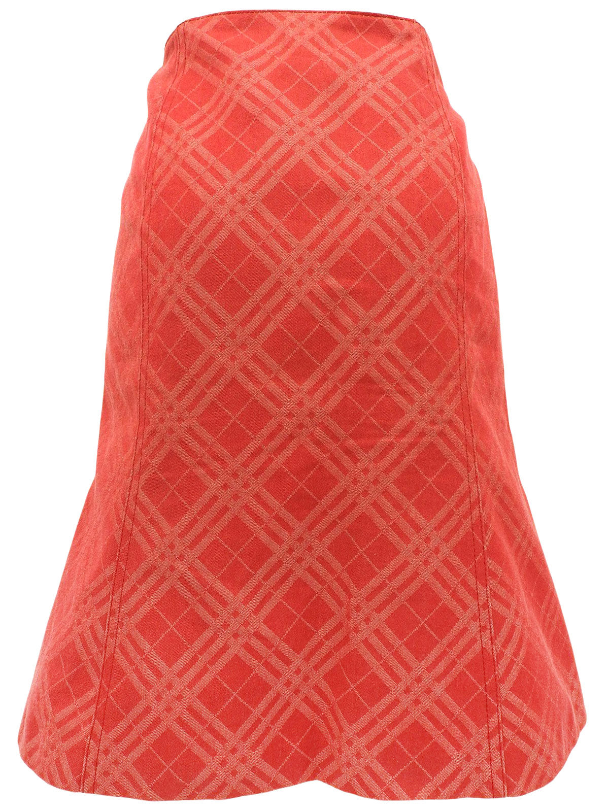 コットンチェックパターンスカート レッド