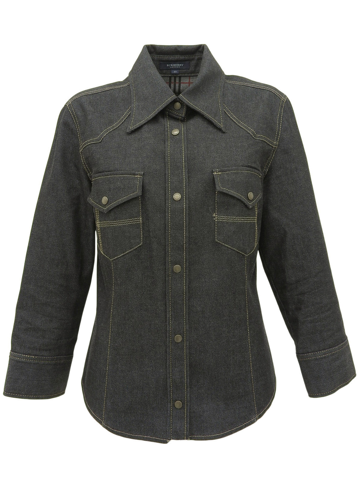 デニムロゴボタンシャツ ブラック