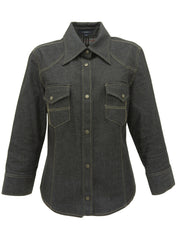 デニムロゴボタンシャツ ブラック