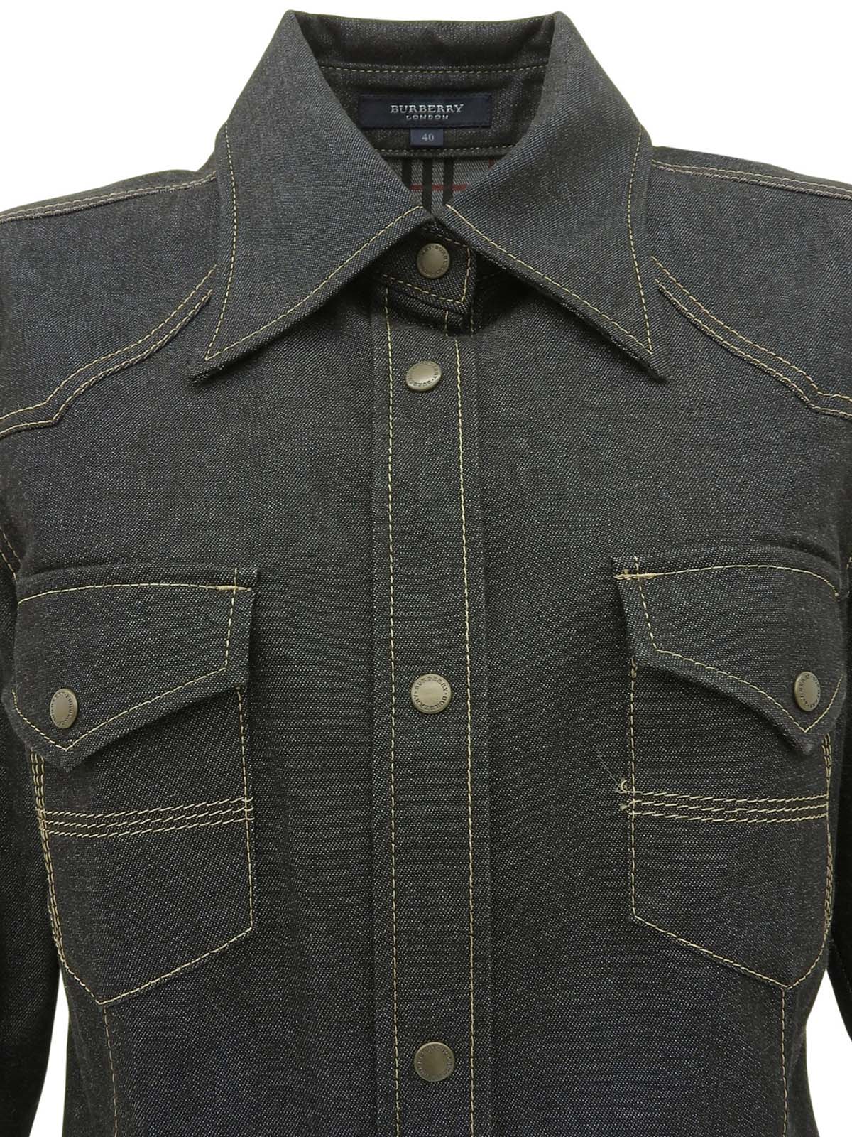 デニムロゴボタンシャツ ブラック