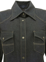 デニムロゴボタンシャツ ブラック