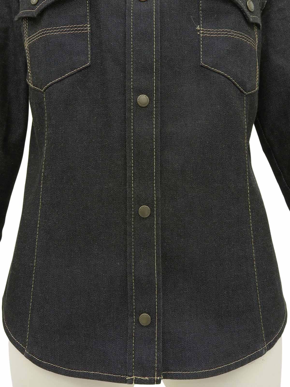 デニムロゴボタンシャツ ブラック