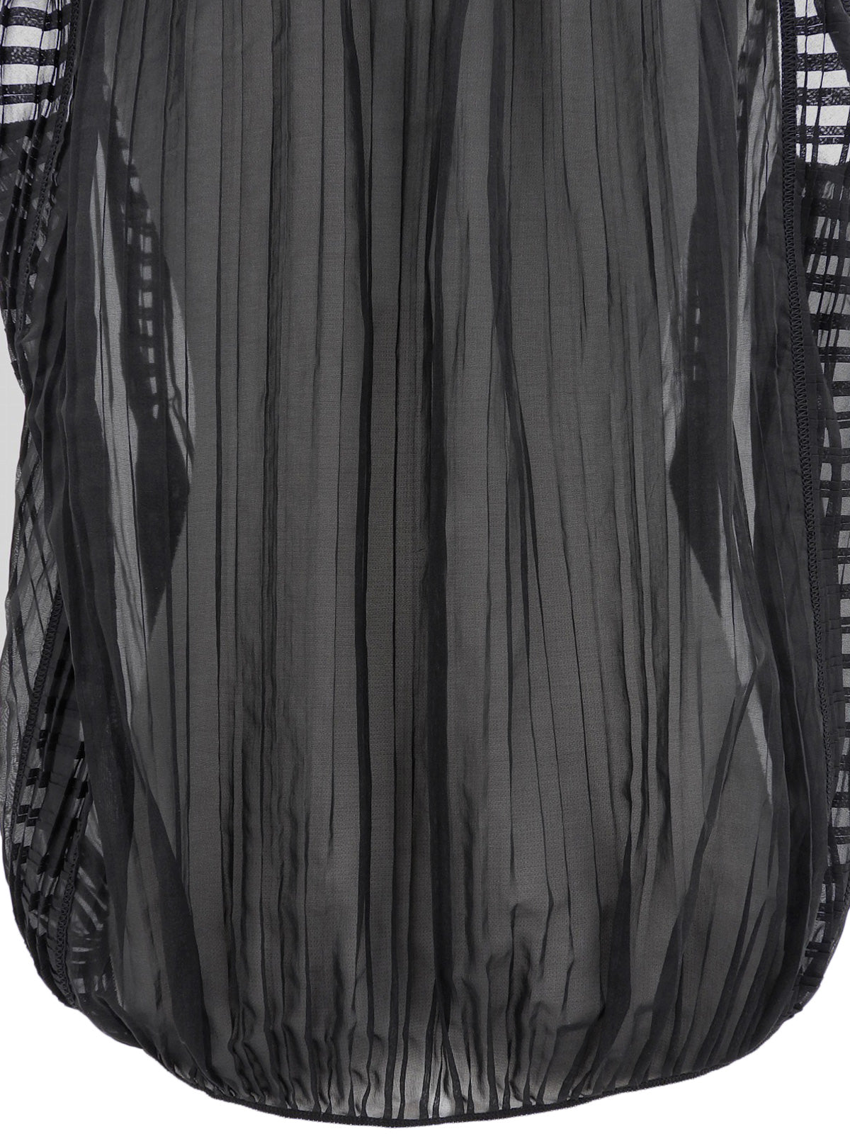 シルクシースルーノースリーブブラウス ブラック