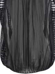 シルクシースルーノースリーブブラウス ブラック