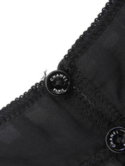 シルクシースルーノースリーブブラウス ブラック