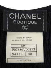 1997年製 CCマークボタンノースリーブリブニットワンピース ブラック