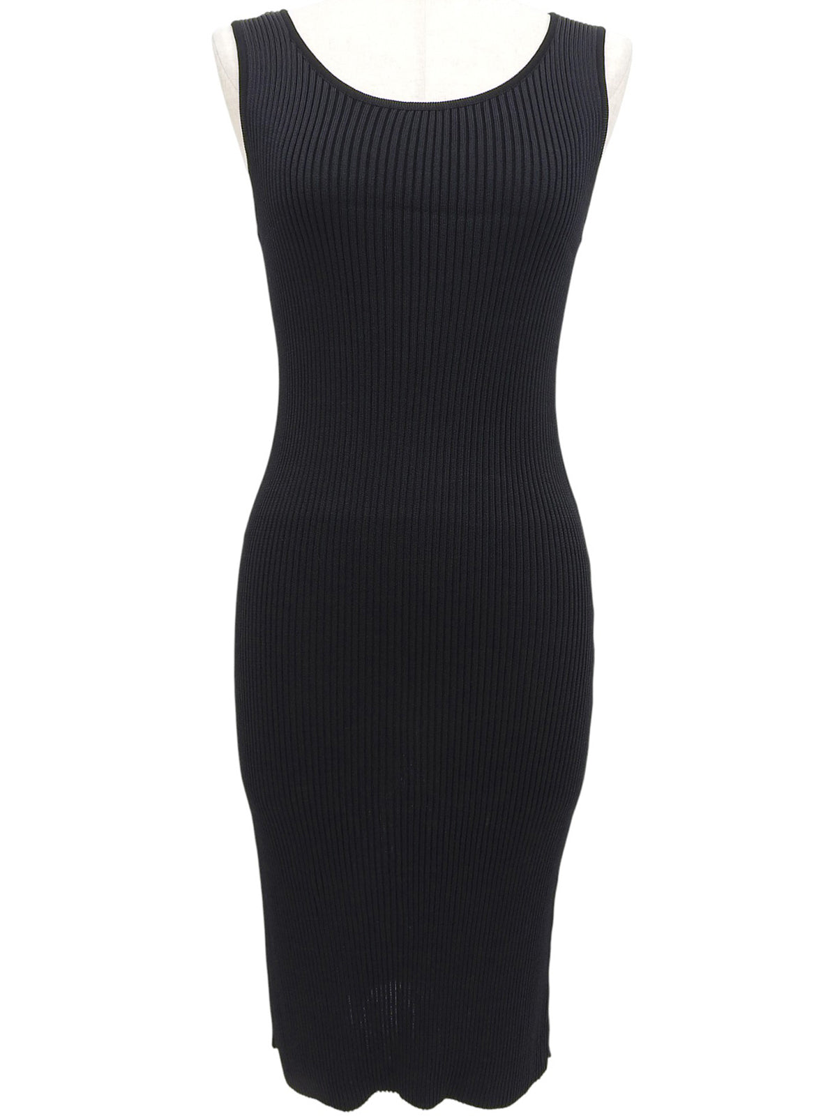 1997年製 CCマークボタンノースリーブリブニットワンピース ブラック