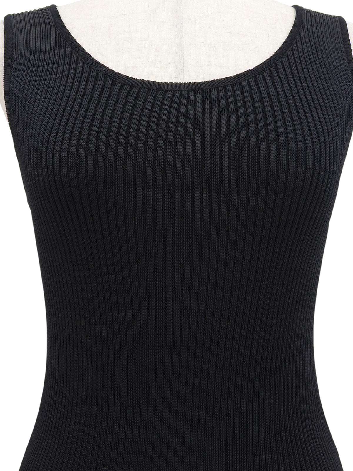 1997年製 CCマークボタンノースリーブリブニットワンピース ブラック