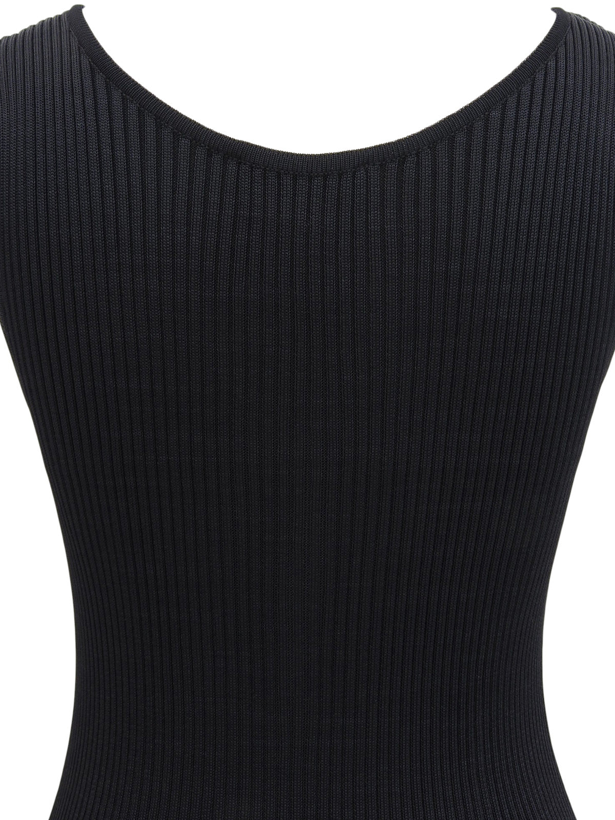 1997年製　CCマークボタンノースリーブリブニットワンピース　ブラック