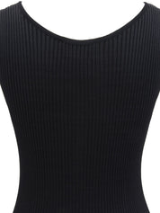 1997年製 CCマークボタンノースリーブリブニットワンピース ブラック