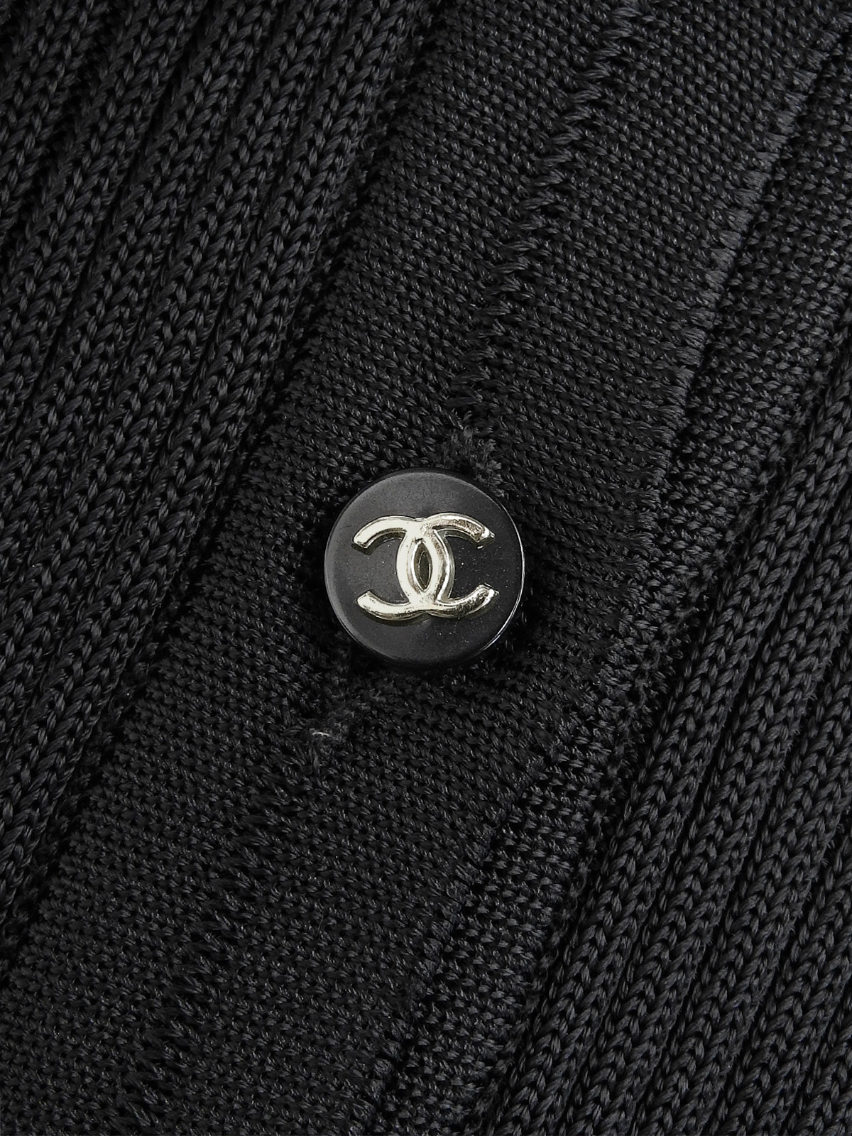 1997年製 CCマークボタンノースリーブリブニットワンピース ブラック