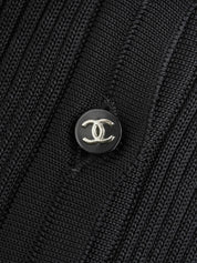 1997年製 CCマークボタンノースリーブリブニットワンピース ブラック