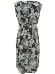 ライオンCCマークプリントノースリーブワンピース　ホワイト/ブラック/マルチ