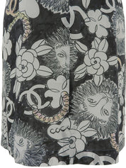 ライオンCCマークプリントノースリーブワンピース ホワイト/ブラック/マルチ