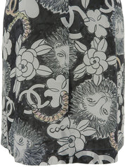 Lion CC Mark Print Sleeveless Dress in White/Black/Multi
