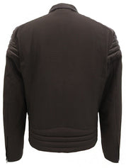 ロゴボタンライダースジャケット ダークブラウン