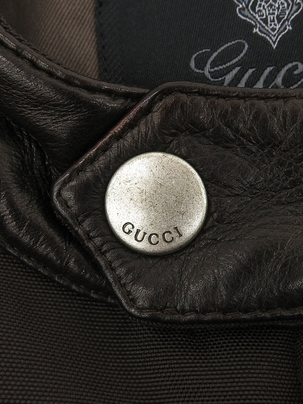 ロゴボタンライダースジャケット ダークブラウン