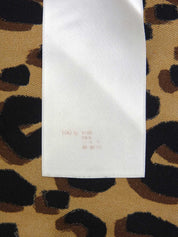 シルクロゴレオパードパターンハーフスリーブトップス ブラウン