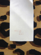 Silk logo leopard print short sleeve top in brown