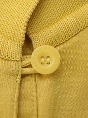 コットン刺繍デザインポロシャツ　イエロー