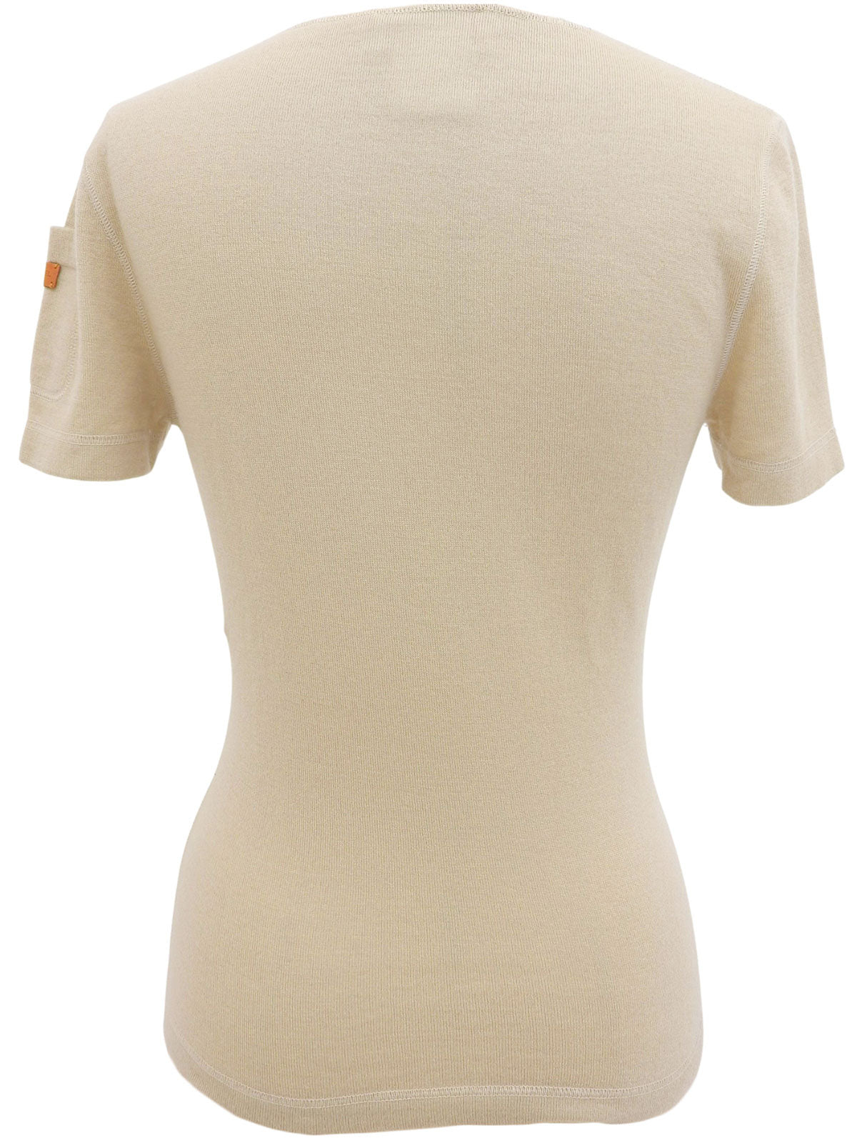 2000年製 カシミアロゴ半袖ニットトップス ベージュ