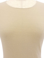 2000年製 カシミアロゴ半袖ニットトップス ベージュ