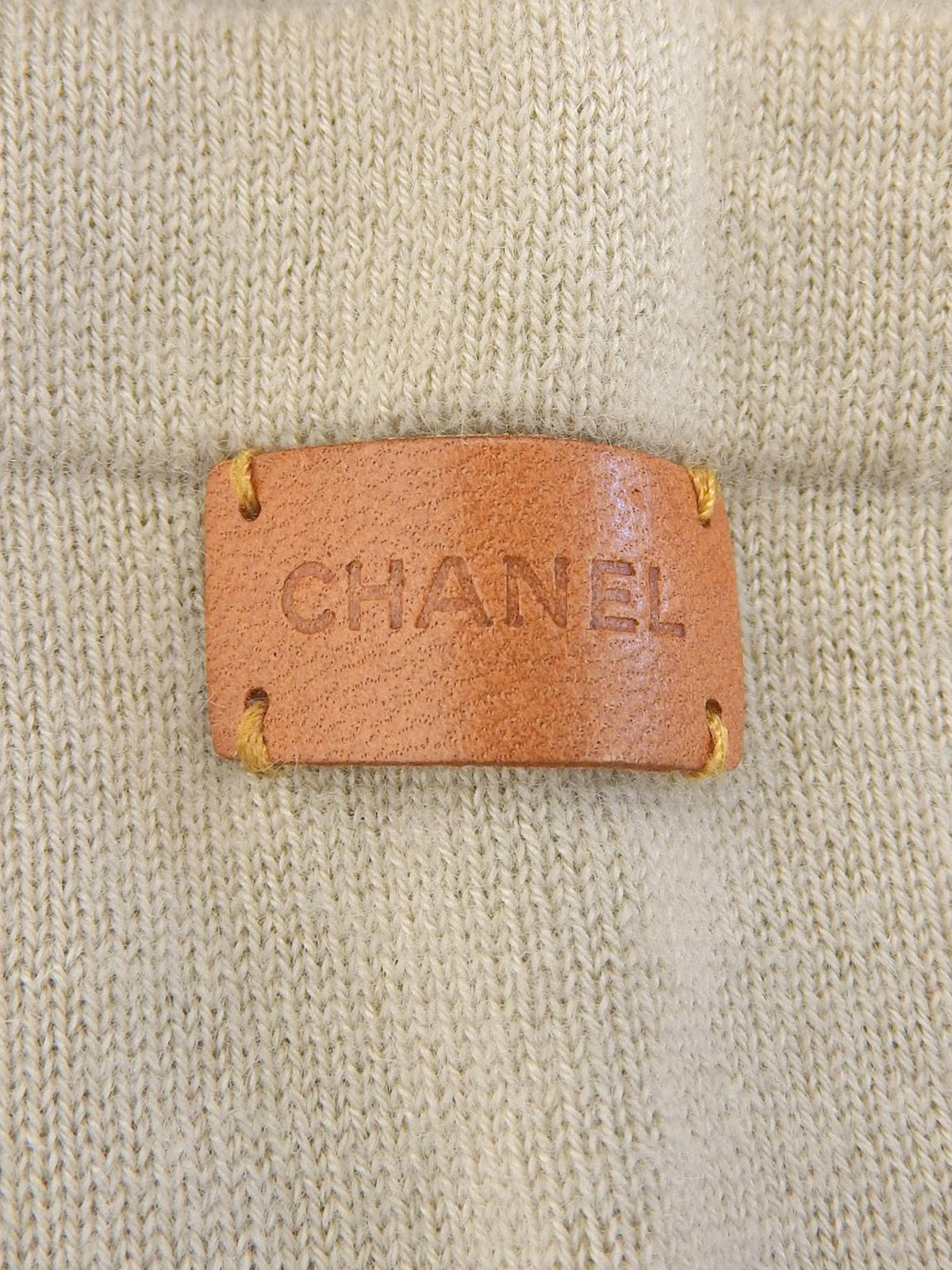 2000年製 カシミアロゴ半袖ニットトップス ベージュ