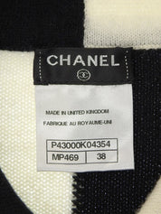 カシミヤCCマークオーバルプレートハーフスリーブニット ブラック/ホワイト