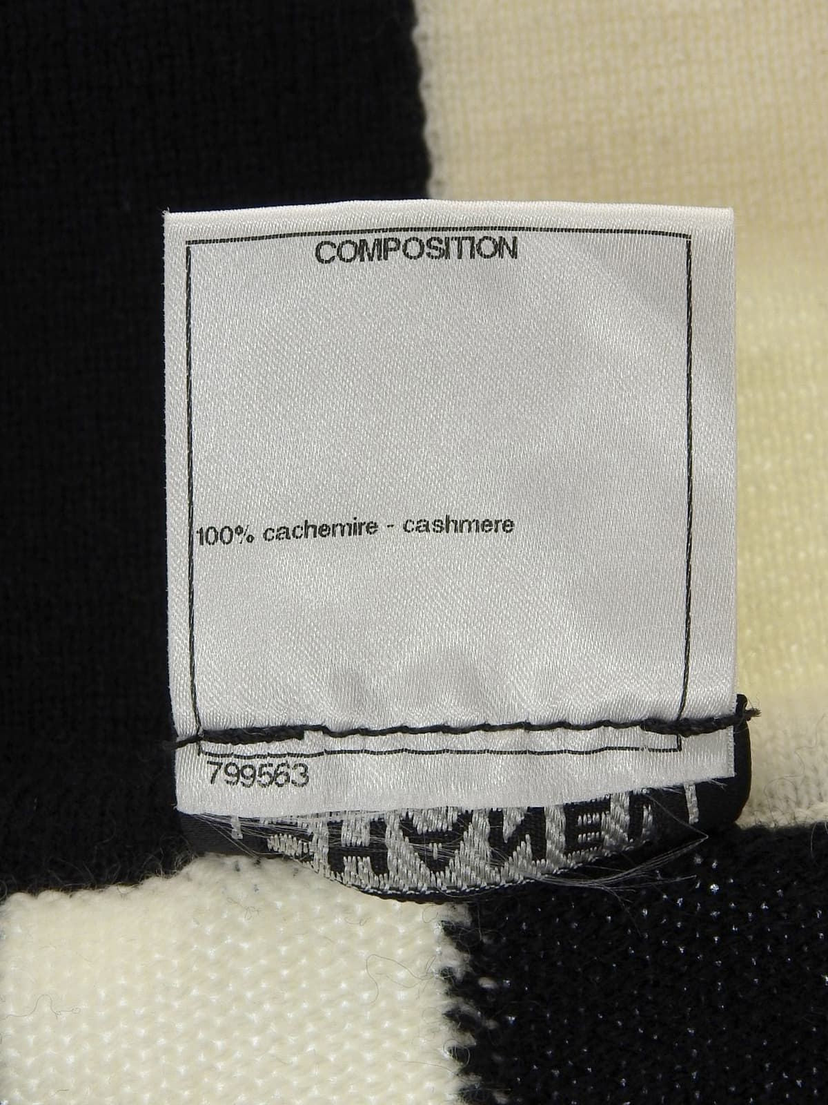 カシミヤCCマークオーバルプレートハーフスリーブニット ブラック/ホワイト