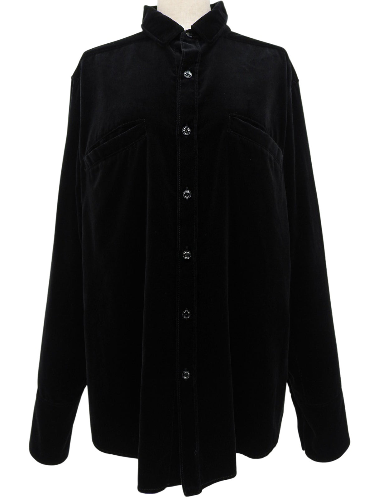 2008 Velour CC Mark Button Shirt, Black