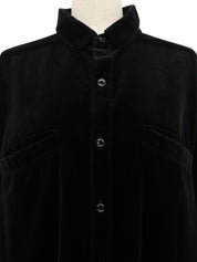 2008 Velour CC Mark Button Shirt, Black