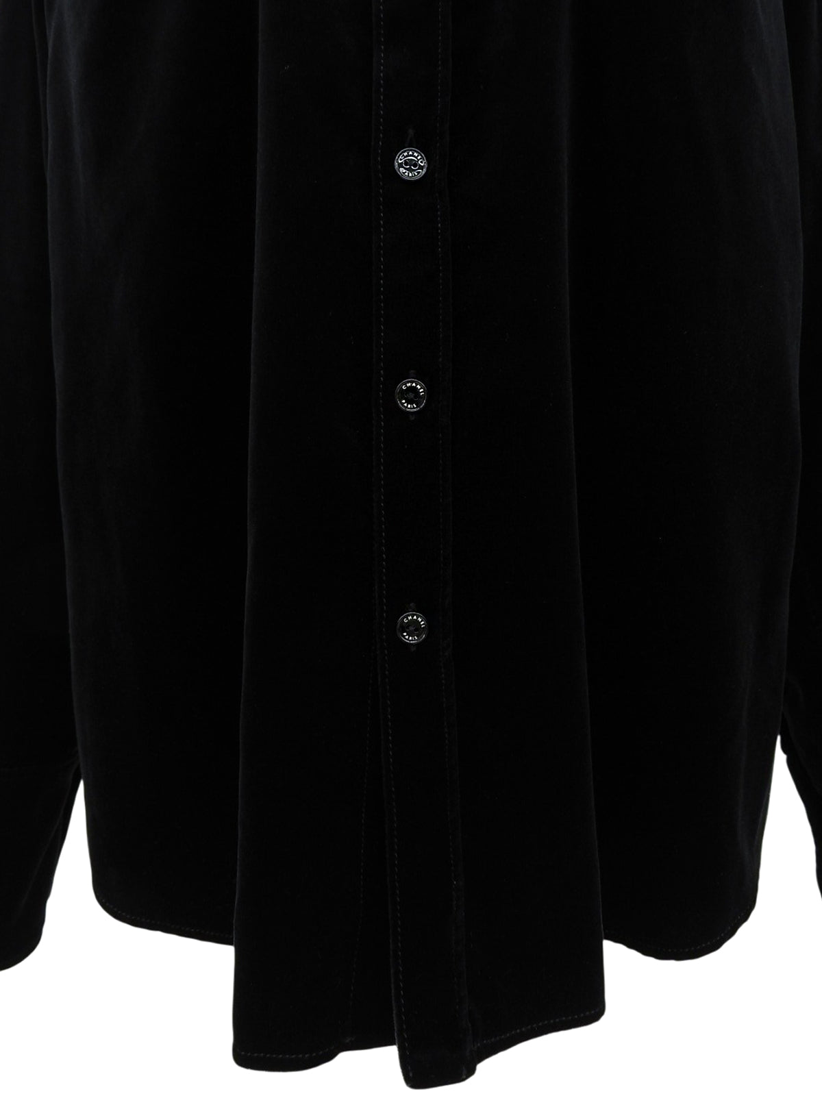 2008 Velour CC Mark Button Shirt, Black