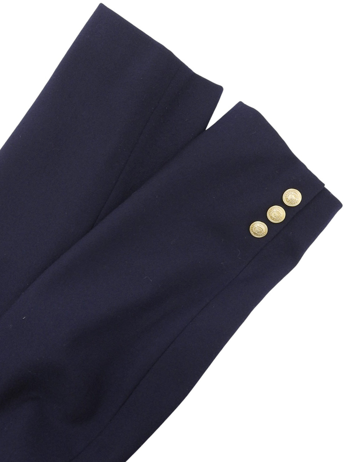 ウールロゴエンブレムワッペンダブルブレストジャケット ネイビー