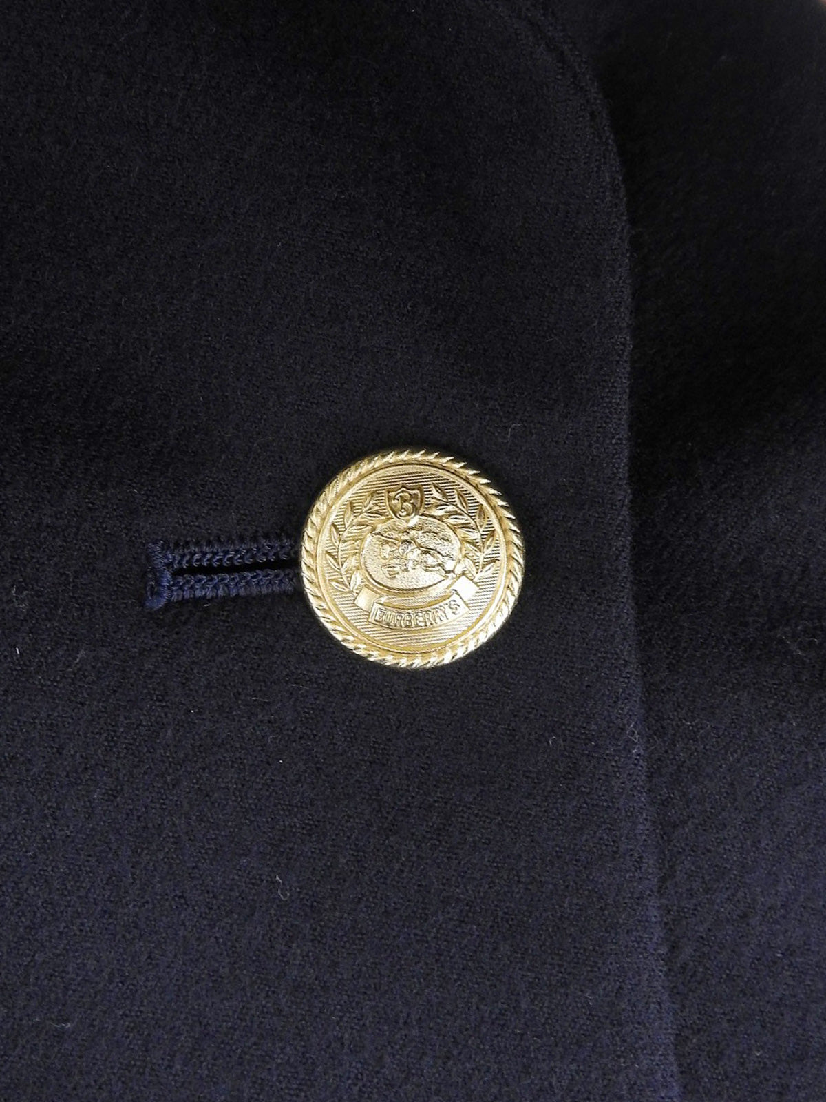 ウールロゴエンブレムワッペンダブルブレストジャケット ネイビー