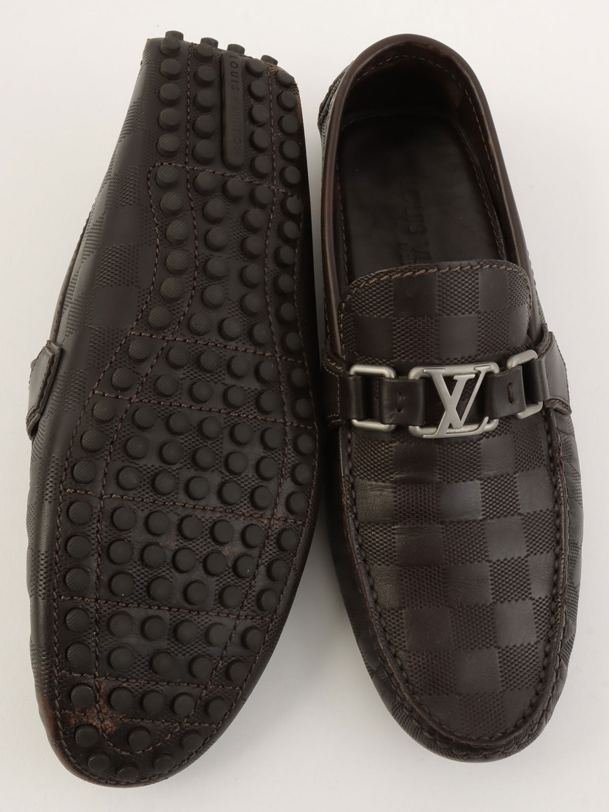 2013 Damier Hockenheim Loafers, Dark Brown