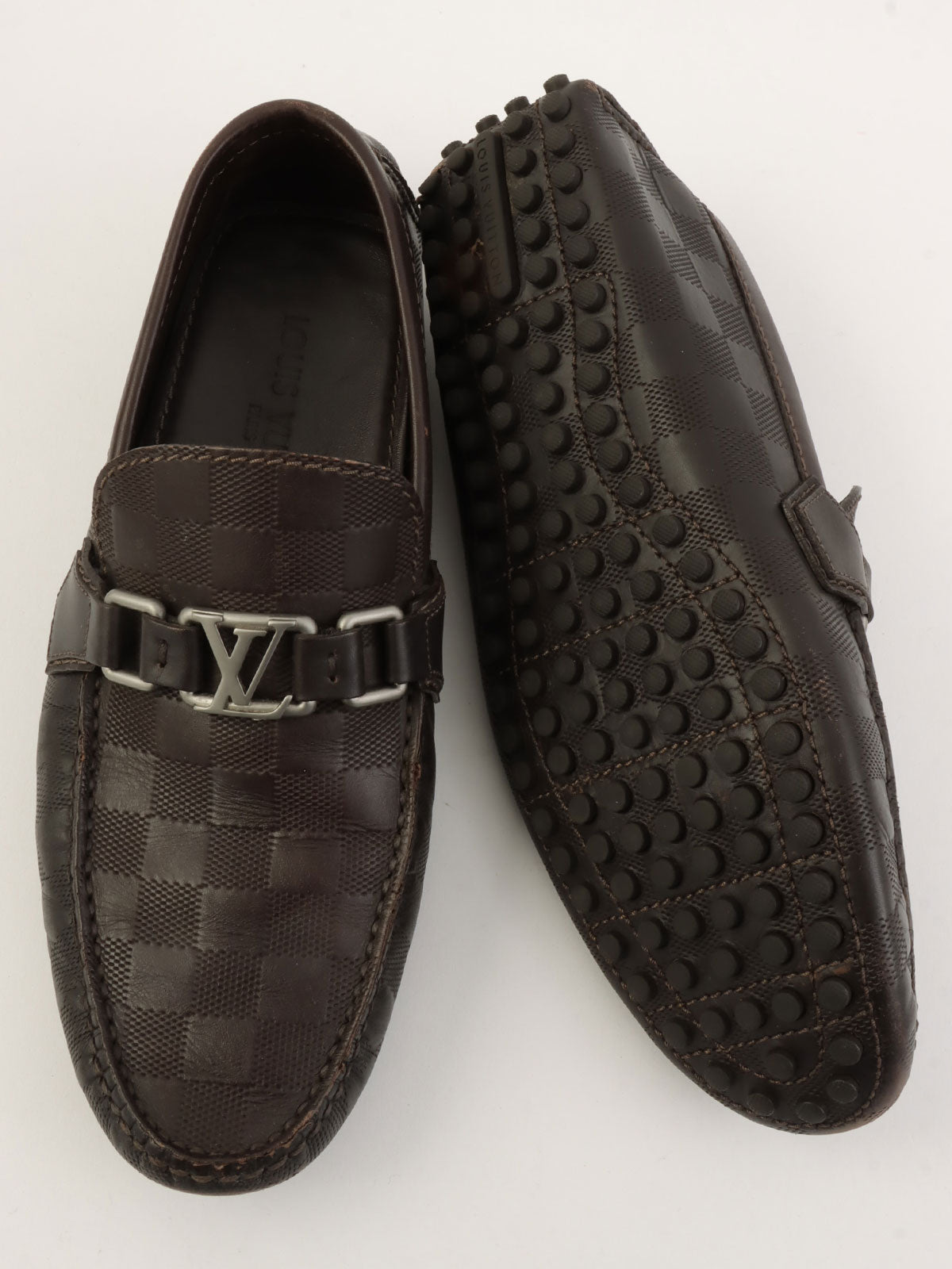 2013 Damier Hockenheim Loafers, Dark Brown