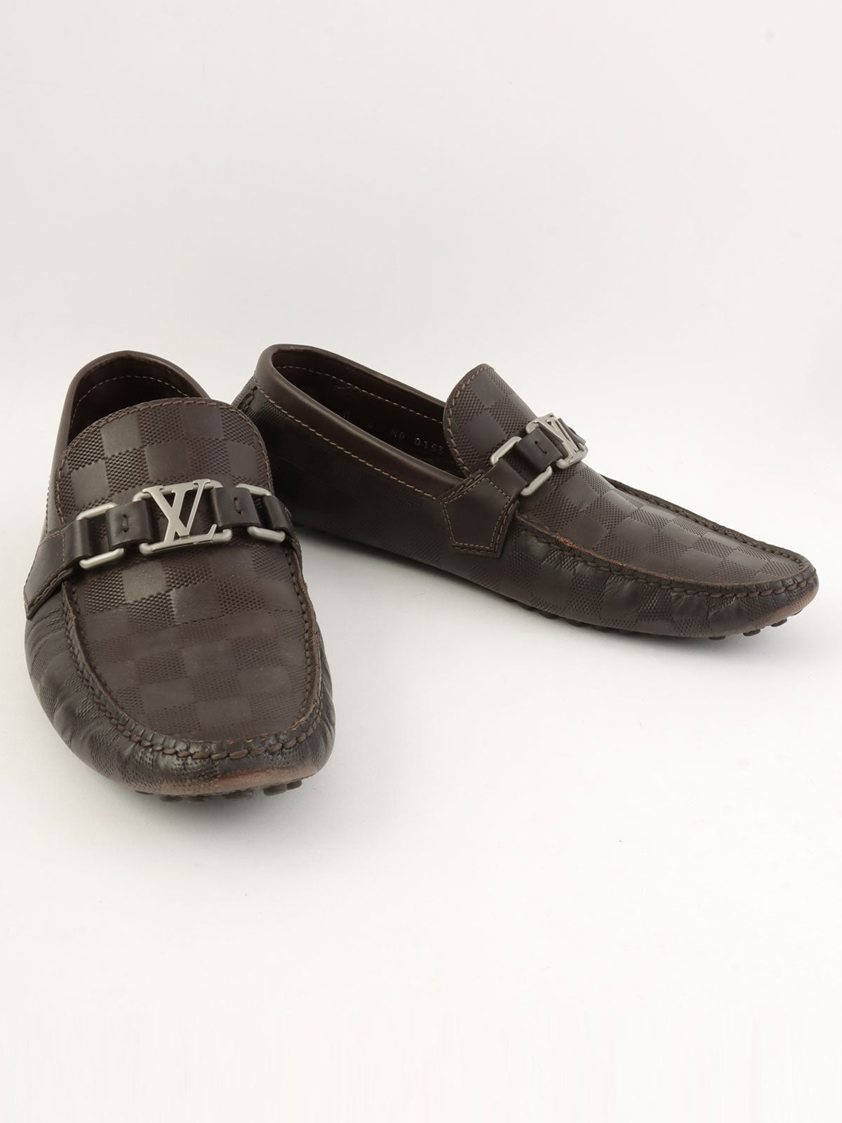 2013 Damier Hockenheim Loafers, Dark Brown