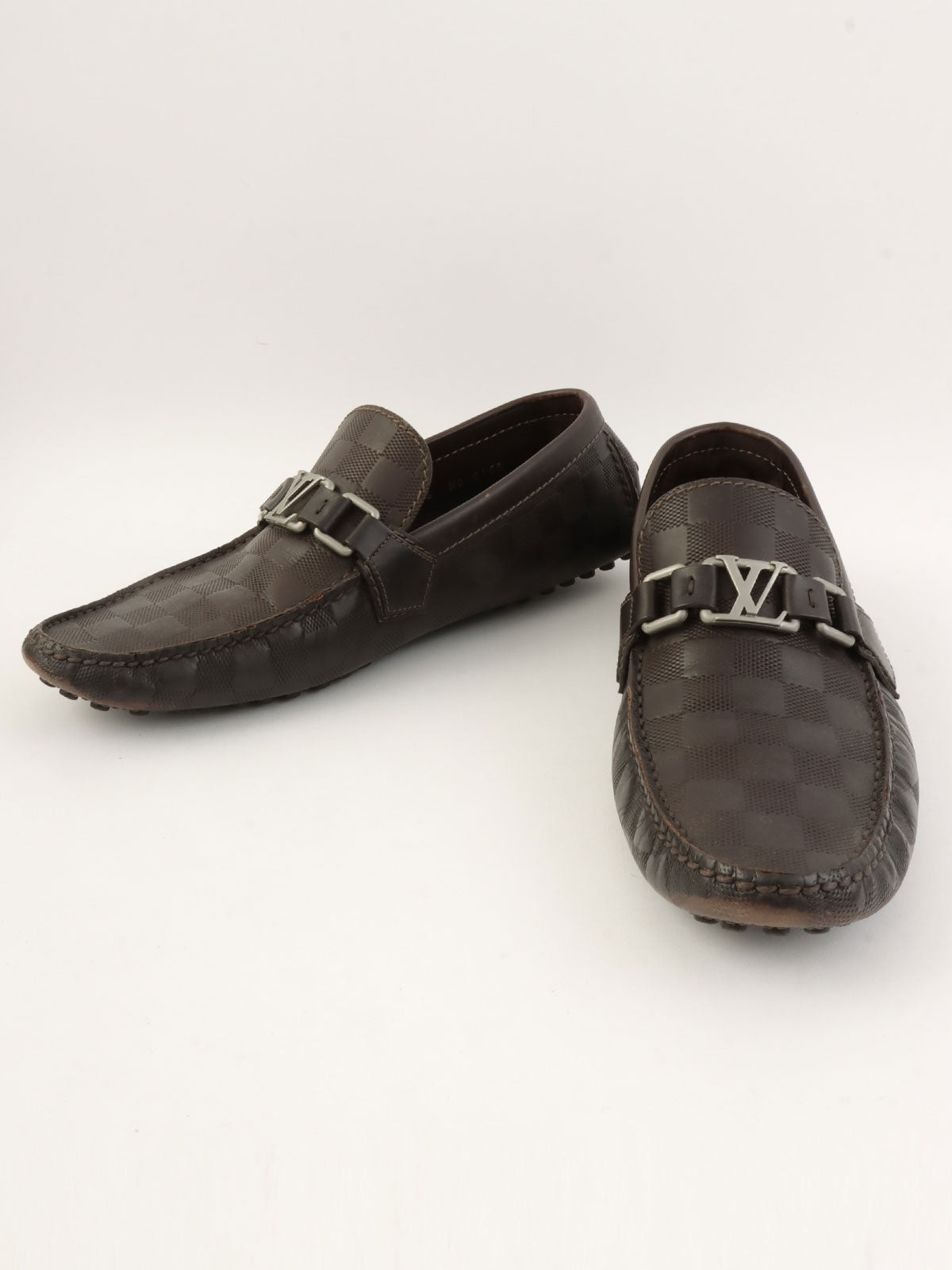 2013 Damier Hockenheim Loafers, Dark Brown