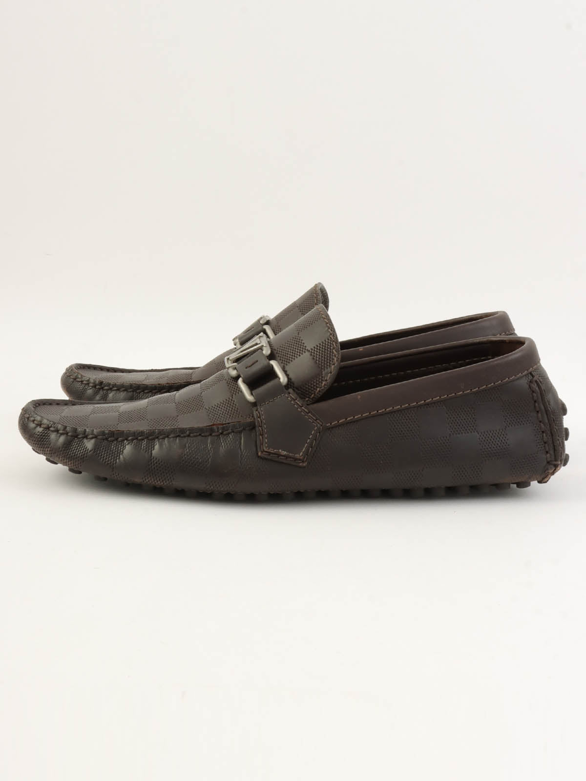 2013 Damier Hockenheim Loafers, Dark Brown