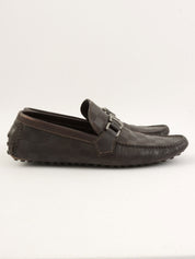 2013 Damier Hockenheim Loafers, Dark Brown